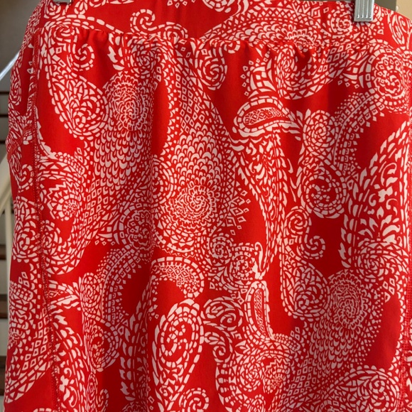 NWOT Chicos Orange White Paisley UPF Skort Skirt Zip 3 Pockets XL 3 - Picture 2 of 6